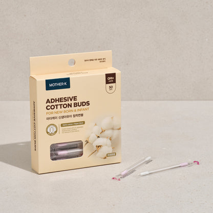 MOTHER-K Newborn Adhesive Cotton Buds – 50pcs