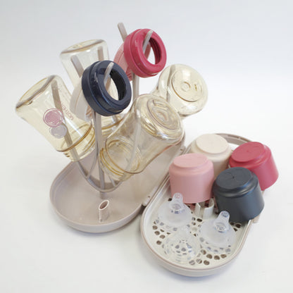 MOTHER-K Portable Baby Bottle Drying Rack Set – Cream Mocha