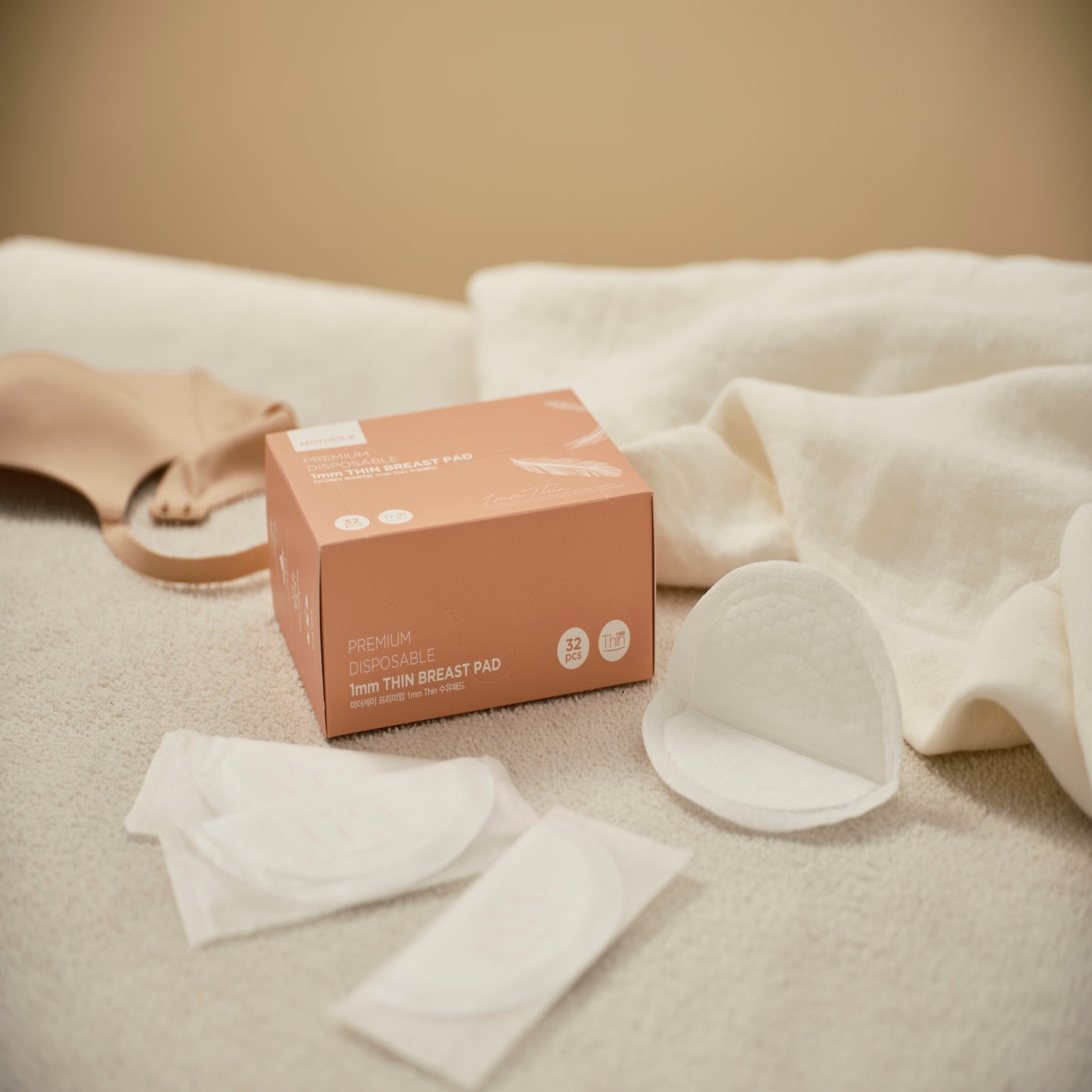 MOTHER-K Premium 1mm Thin Breast Pads – 32pcs