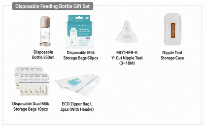 MOTHER-K Tritan Disposable Feeding Bottle Gift Set