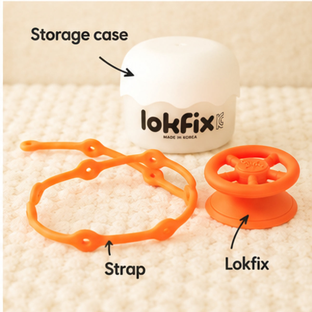 LOKFIX Silicone Suction Toy Strap Set