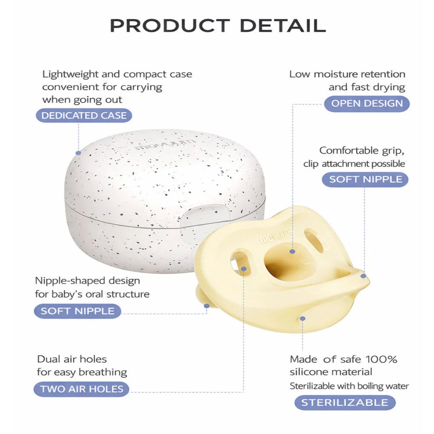 MOYUUM All Silicone Macaron Pacifier