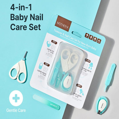 MOTHER-K 4-in-1 Baby Nail Care & Tweezer Set with Case